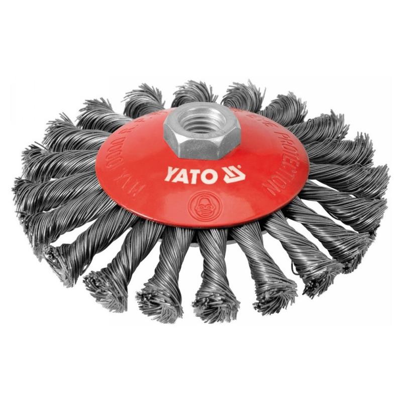 YATO Döntött sodrott körkefe M14 125 mm inox (YT-4764)