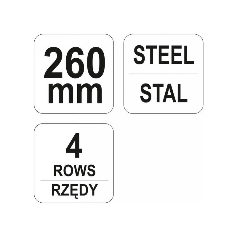 YATO Drótkefe 4 soros hajlított műanyag nyéllel (YT-6332)