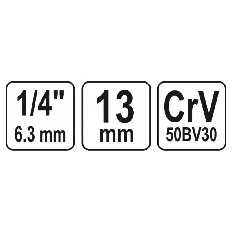 YATO Dugókulcs 1/4' 13 mm CrV (YT-14129)