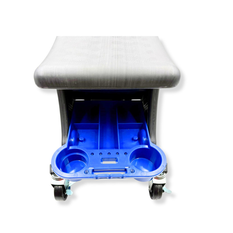 Szerelőszék rakodó helyekkel fékezhető kerekekkel