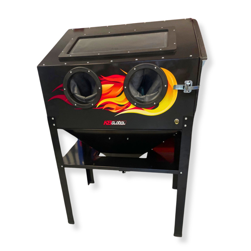 Homokszóró kabin 220 literes – zárt szemcseszóró tisztító és felület-előkészítő berendezés Homokszóró kabin 220 literes – zárt szemcseszóró tisztító és felület-előkészítő berendezés