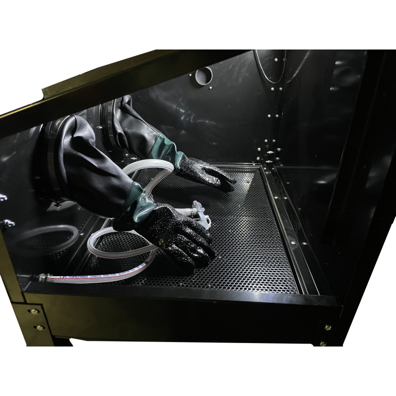 Homokszóró kabin 220 literes – zárt szemcseszóró tisztító és felület-előkészítő berendezés Homokszóró kabin 220 literes – zárt szemcseszóró tisztító és felület-előkészítő berendezés