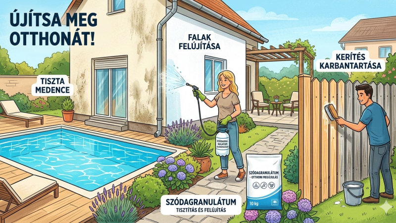 Medence, fal, kerítés: Hogyan varázsolja újjá otthonát a szódagranulátum?