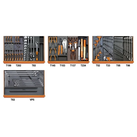 Beta 5904VA/T – 102 részes szerszámkészlet hőformált tálcában Beta 5904VA/T – 102 részes szerszámkészlet hőformált tálcában