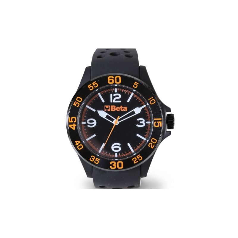 9593W Analóg óra, soft touch műanyag ház acélgyűrűvel, vízálló 3 ATM, szilikon szíj