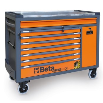 RSC24AXXL-R 8 fiókos szerszámkocsi fa munkalappal és borulásgátló rendszerrel, hosszú modell