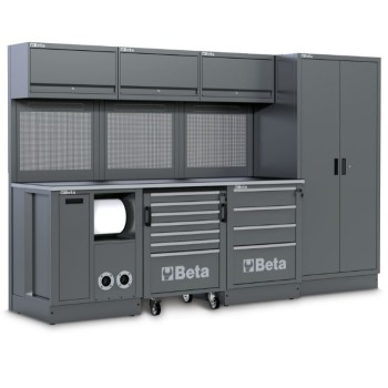 BETA RSC50 2.0 G moduláris műhelyberendezés – 2240 mm-es munkalappal és integrált tömlődobbal BETA RSC50 2.0 G moduláris műhelyberendezés – 2240 mm-es munkalappal és integrált tömlődobbal