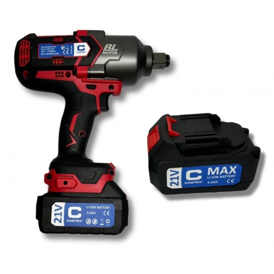 Akkumulátoros ütvecsavarozó 3/4'' 1768 Nm 2x4.0Ah gyors töltő koffer