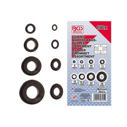 Vezetékvédő gumikészlet , metrikus , 180 darabos (BGS-8125)