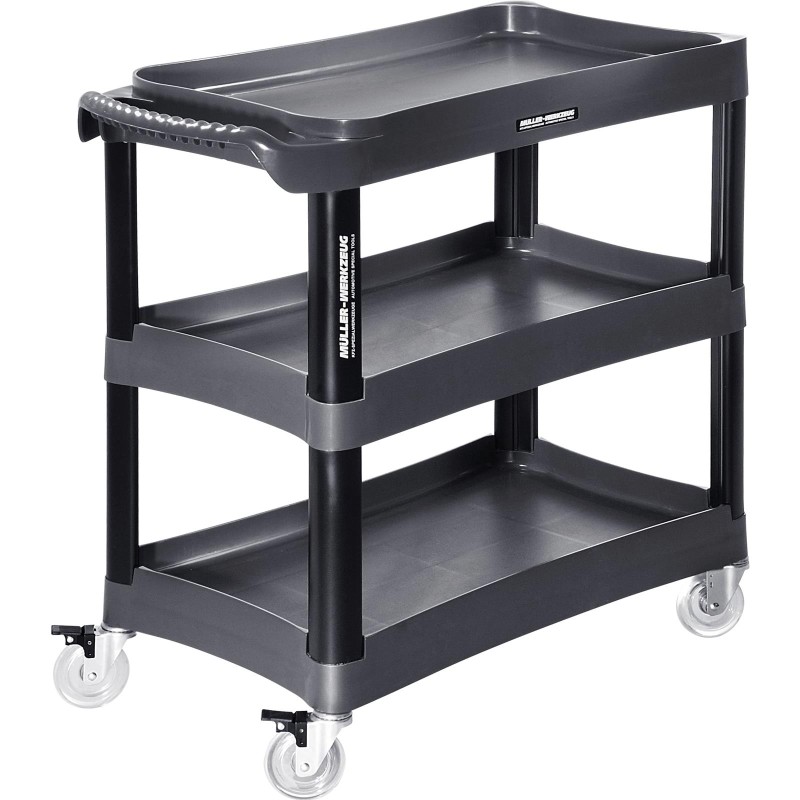 Szerelőkocsi hárompolcos - műanyag, masszív kialakítás - MÜLLER (MLR-EQ-370)