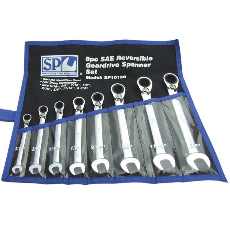 Csillag-villás racsnis készlet 8 db-os COLOS 5/16''-3/4'' QUAD DRIVE - SP