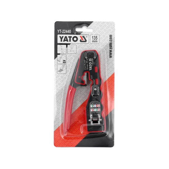YATO Krimpelő fogó 135 mm UTP hálózati/RJ45 csatlakozókhoz YATO Krimpelő fogó 135 mm UTP hálózati/RJ45 csatlakozókhoz