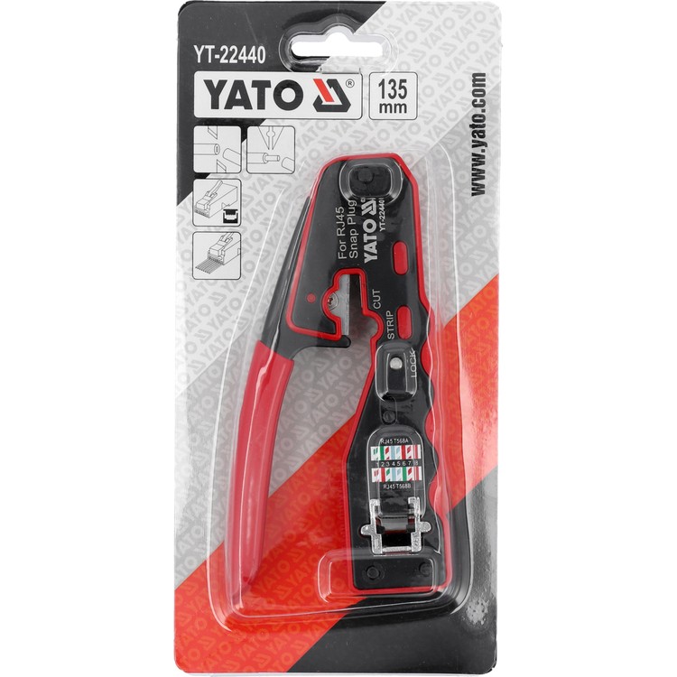 YATO Krimpelő fogó 135 mm UTP hálózati/RJ45 csatlakozókhoz