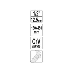 YATO T-alakú hajtókar csuklós 1/2' 450 mm CrV (YT-15293) YATO T-alakú hajtókar csuklós 1/2' 450 mm CrV (YT-15293)