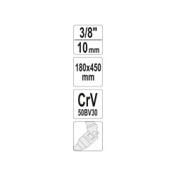 YATO T-alakú hajtókar csuklós 3/8' 450 mm CrV (YT-15292) YATO T-alakú hajtókar csuklós 3/8' 450 mm CrV (YT-15292)