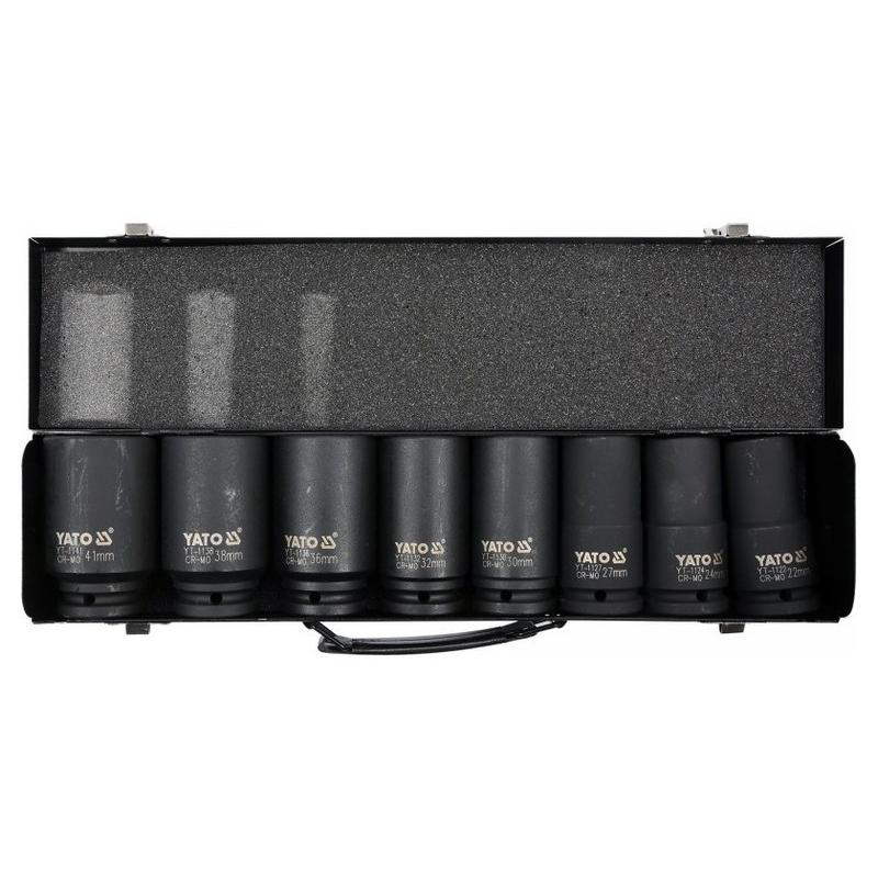 YATO YT-1155 gépi hosszú dugókulcs készlet 3/4" 8 részes CrMo 22–41 mm