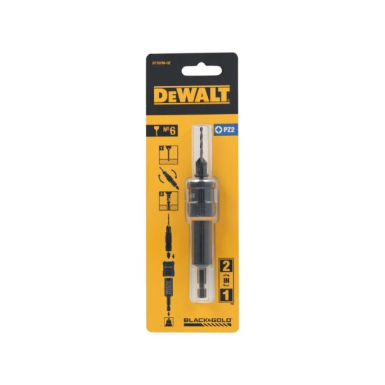 DEWALT Süllyesztőfúró + 6 mm előfúró + PZ2 x 25 mm bithegy