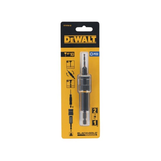DEWALT Süllyesztőfúró + 12 mm előfúró + PZ2 x 25 mm bithegy DEWALT Süllyesztőfúró + 12 mm előfúró + PZ2 x 25 mm bithegy