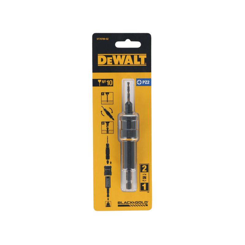 DEWALT Süllyesztőfúró + 12 mm előfúró + PZ2 x 25 mm bithegy