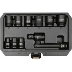 YATO YT-10255 gépi dugókulcs készlet 11 részes 1/2'' 10–27 mm CrMo