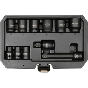 YATO YT-10255 gépi dugókulcs készlet 11 részes 1/2'' 10–27 mm CrMo