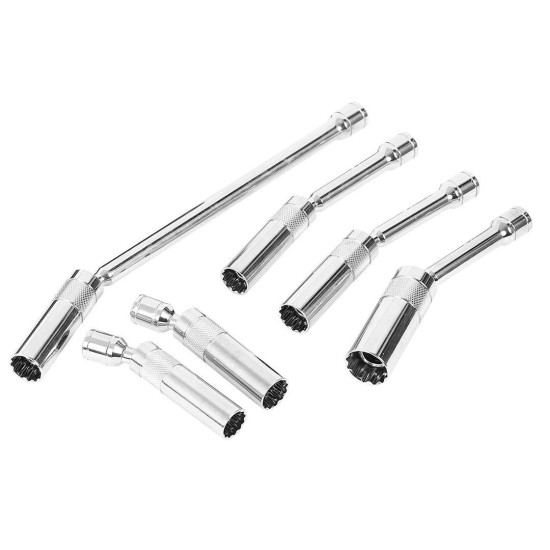 Gyertyakulcs készlet 3/8'' 6 db-os 14-16-21 mm mágneses csuklós - NEO