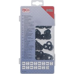 Feszítő / rögzítő alátét készlet M3-M12, 340 db - BGS