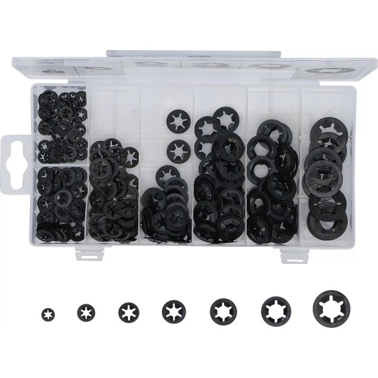 Feszítő / rögzítő alátét készlet M3-M12, 340 db - BGS Feszítő / rögzítő alátét készlet M3-M12, 340 db - BGS