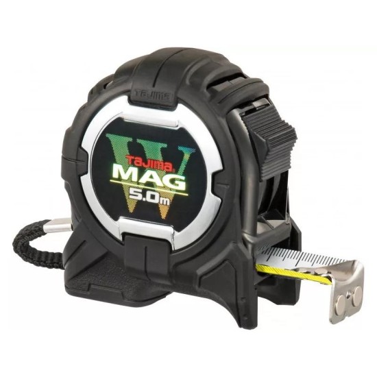 TAJIMA W-Mag Mérőszalag 5 m x 25 mm kétoldalon skálázott, mágneses házzal TAJIMA W-Mag Mérőszalag 5 m x 25 mm kétoldalon skálázott, mágneses házzal