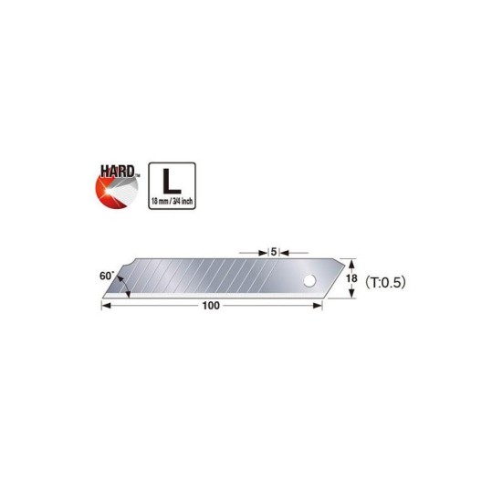 TAJIMA Endura Törhető penge 18 mm (10 db)