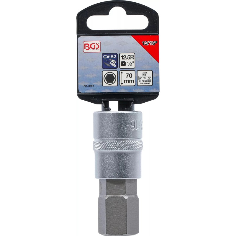 Rátűzőkulcs - crowa+bit 1/2'' imbusz 13/16'' x 70 mm - BGS