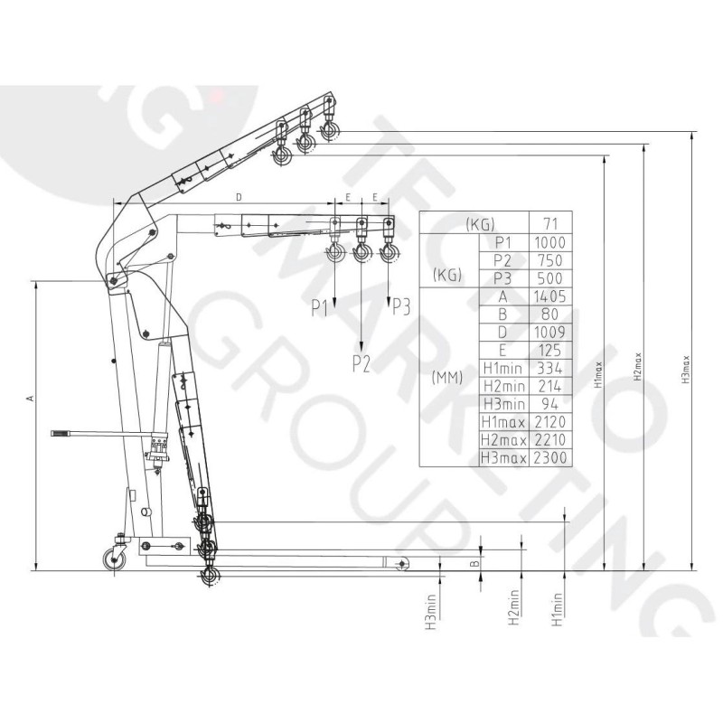 Motorkiemelő zsiráf 1 t összecsukható extra alacsony - Winntec