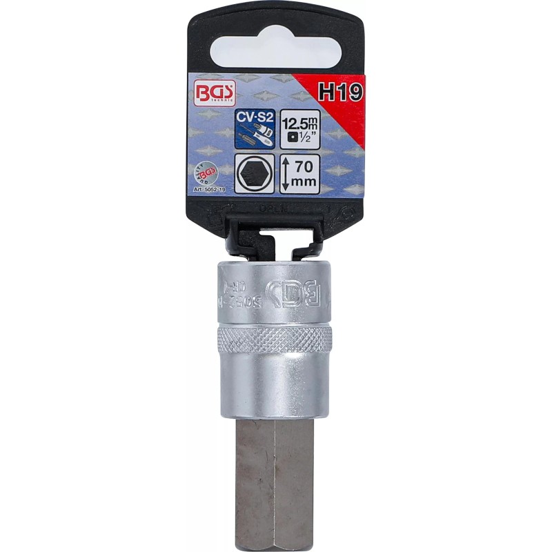 Rátűzőkulcs - crowa+bit 1/2'' imbusz 19 x 70 mm BGS