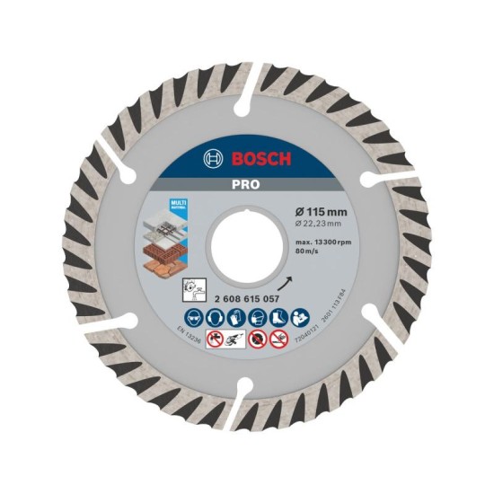 PRO Multi Material Gyémánt vágókorong 115 x 2,0 x 10 x 22,2 mm szegmentált