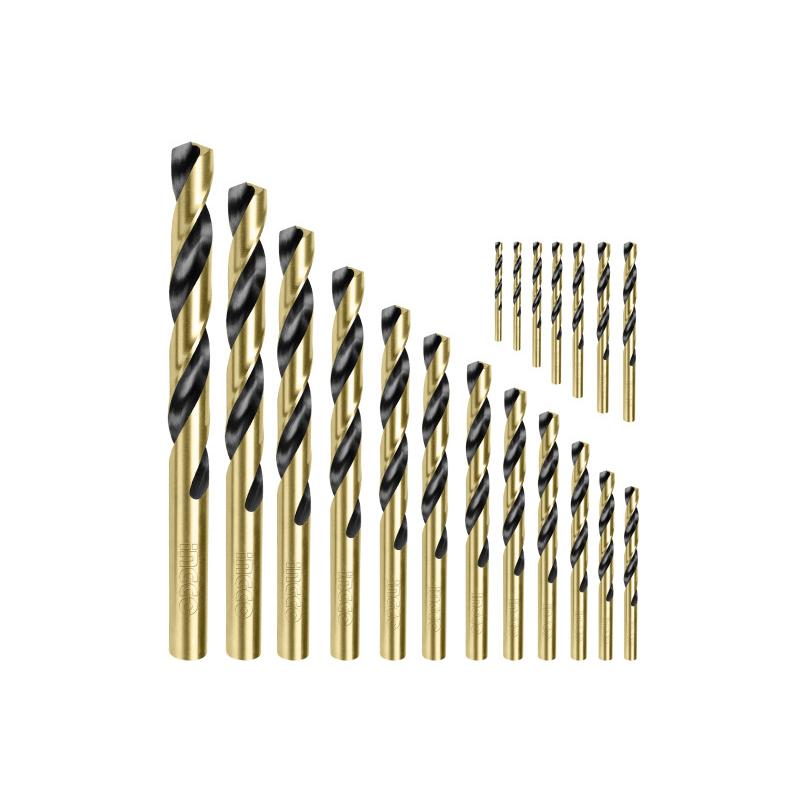 INGCO Csigafúró készlet 19 részes 1-10 mm HSS hengeres