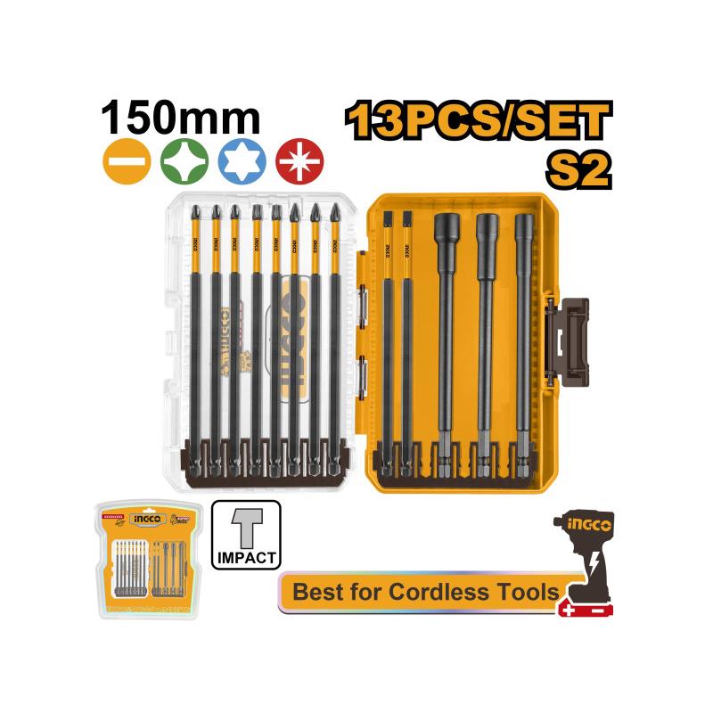INGCO Impact hosszú bithegy készlet 13 részes S2