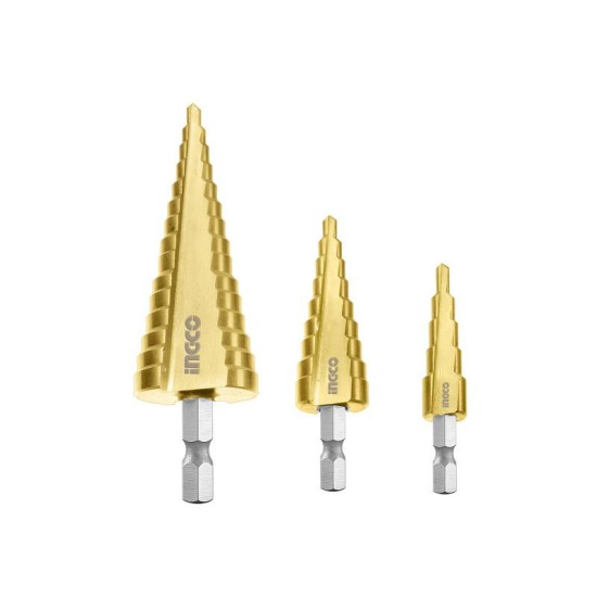 INGCO Lépcsős fúró készlet 3 részes 4-32 mm HSS