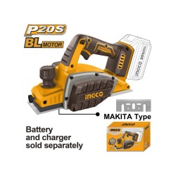 INGCO Akkus gyalu 82 x 2 mm szénkefe nélküli 20 V (akku és töltő nélkül) INGCO Akkus gyalu 82 x 2 mm szénkefe nélküli 20 V (akku és töltő nélkül)