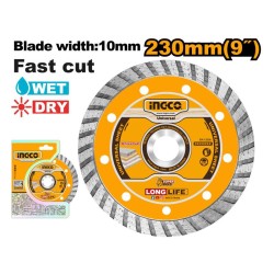 INGCO Gyémánt vágókorong 230 x 10 x 22,2 mm turbó INGCO Gyémánt vágókorong 230 x 10 x 22,2 mm turbó