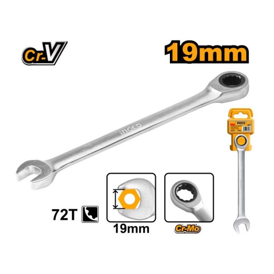 INGCO Racsnis csillag-villáskulcs 19 mm / 245 mm CrV INGCO Racsnis csillag-villáskulcs 19 mm / 245 mm CrV