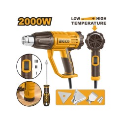 INGCO Hőlégfúvó 550°C 2000 W + tartozékok