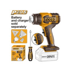 INGCO Akkus hőlégfúvó 550°C 20 V (akku és töltő nélkül) INGCO Akkus hőlégfúvó 550°C 20 V (akku és töltő nélkül)