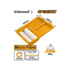 INGCO Mikroszálas festőhenger szett 4 részes 230 x 12 x 6 mm