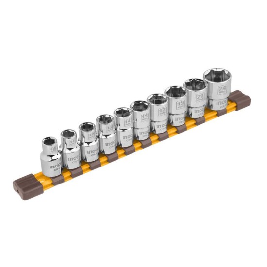 INGCO Dugókulcs készlet 10 részes 1/2'' 10-24 mm CrV INGCO Dugókulcs készlet 10 részes 1/2'' 10-24 mm CrV