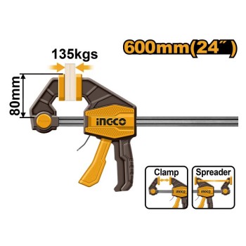 INGCO Egykezes gyorsszorító 600 x 80 mm
