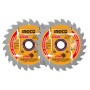 INGCO Fűrésztárcsa fához 185 x 20 x 1,0 mm / 24T (2 db)