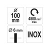 YATO Csapos fazékkefe 100 mm inox
