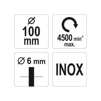 YATO Csapos fazékkefe 100 mm inox