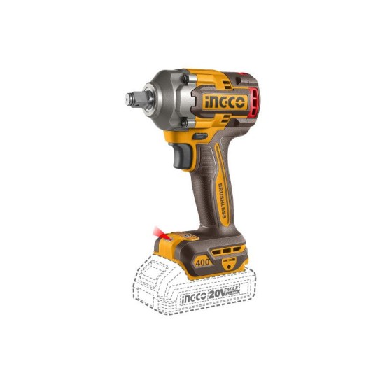INGCO Akkus ütvecsavarozó 1/2'' 400 Nm szénkefe nélküli 20 V (2 x 2,0 Ah akku + töltő) INGCO Akkus ütvecsavarozó 1/2'' 400 Nm szénkefe nélküli 20 V (2 x 2,0 Ah akku + töltő)