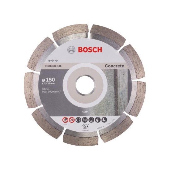 BOSCH Gyémánt vágókorong 150 x 2,0 x 10 x 22,2 mm szegmentált Standard for Concrete